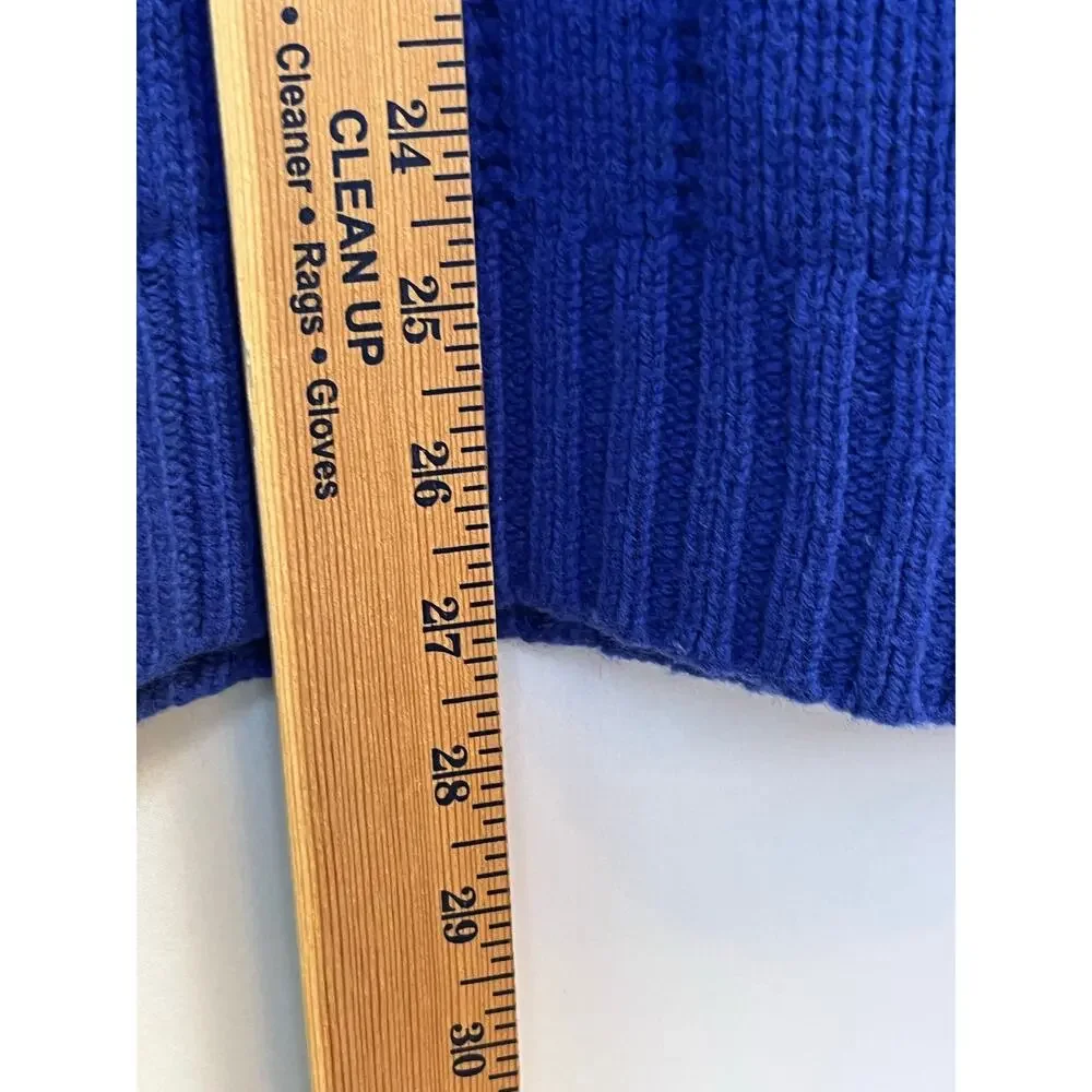 Tommy Bahama Men’s Large Blue Lambswool Blend Preppy 80s Sweater Long Sleeve